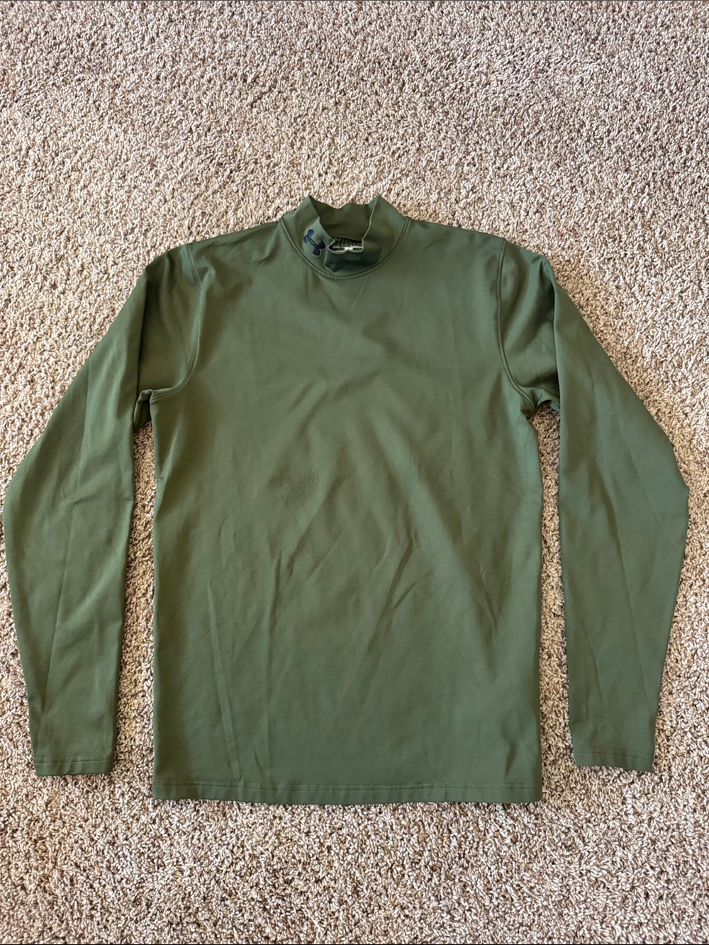 Under Armour Olive Green Long Sleeve Mock Neck Athletic Top